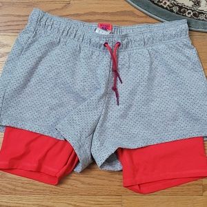 Adidas 2 in 1 perforated bike shorts women's L